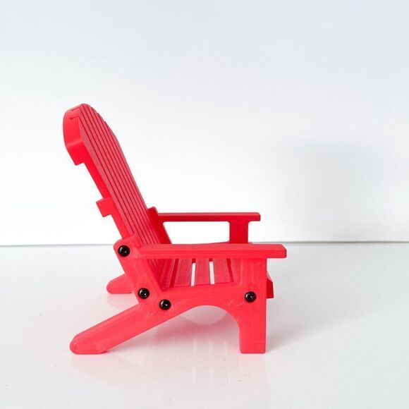 Miniature Adirondack Chair Red For 12” Barbie Integrity Fashion Dolls 1:6 - Picture 3 of 4